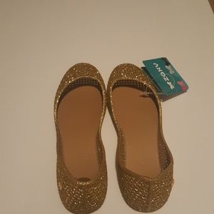 Zaxy Amora Gold Ballet Flats US 6 New With Tag